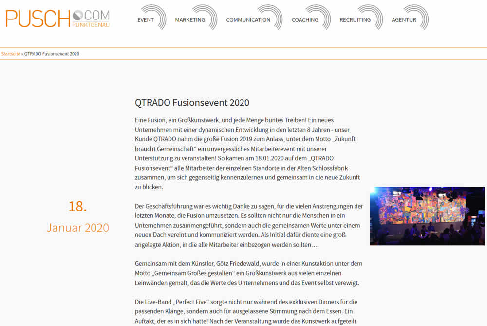 QTRADO Fusionsevent 2020 mit FIRMEN MALEN